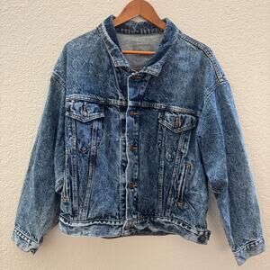 Authentic Vintage 1980's Levi's Acid Wash Trucker Jean Jacket